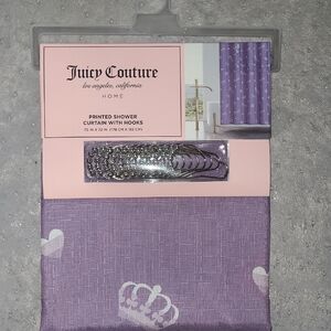 Juicy Couture Lavender Shower Curtain with Hooks